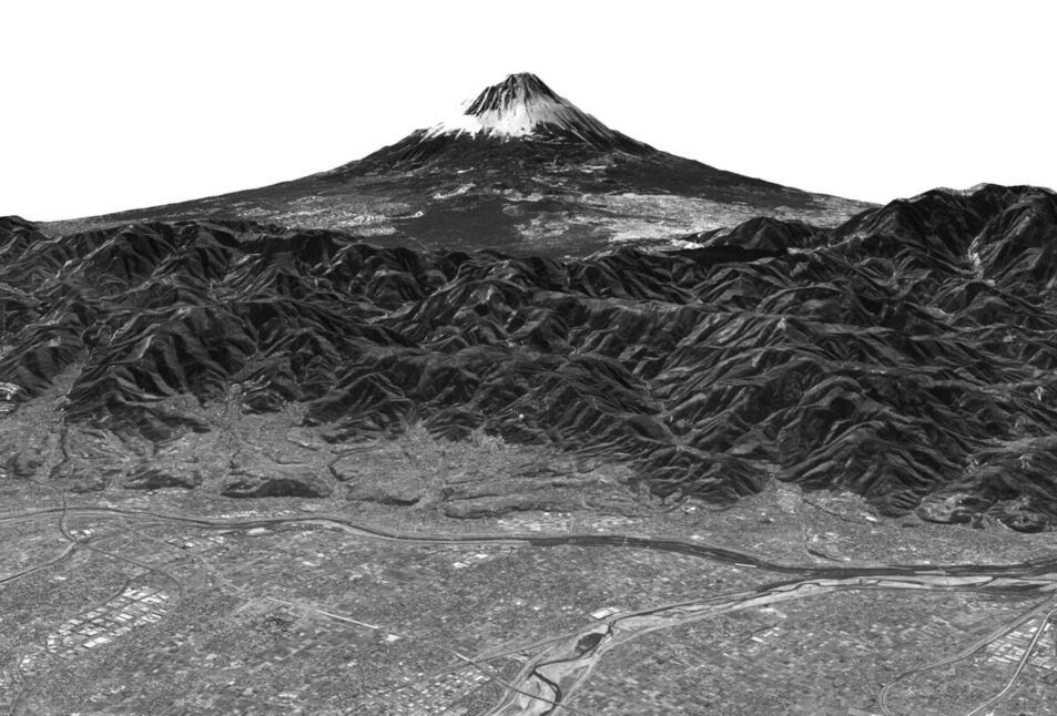 ALOS卫星拍摄的富士山卫星图