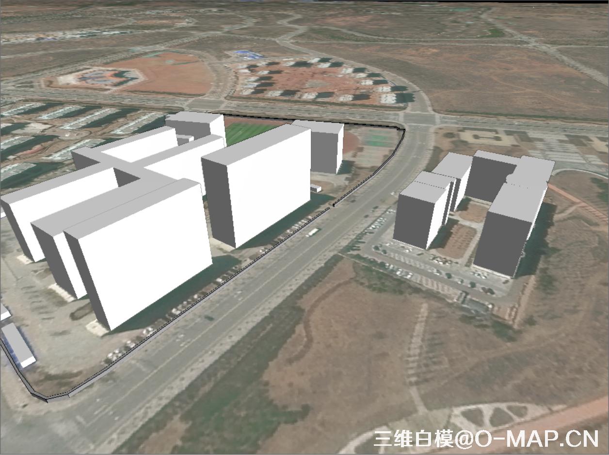 鄂尔多斯空港区建筑物白模