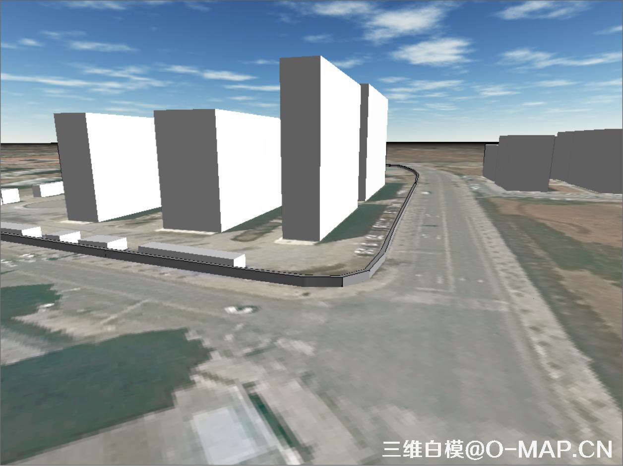 鄂尔多斯空港区建筑物白模