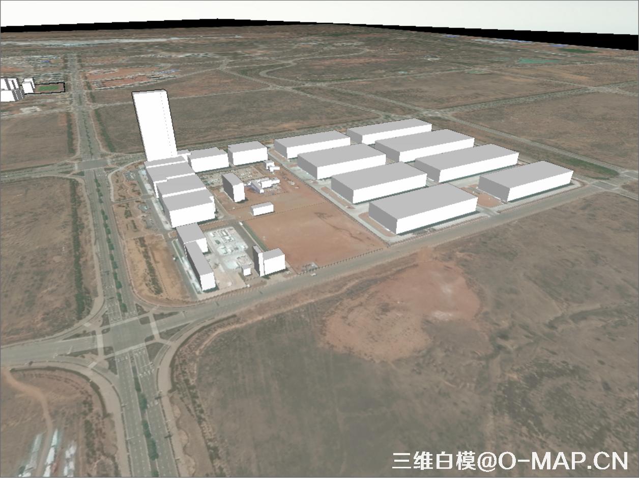 鄂尔多斯空港区建筑物白模