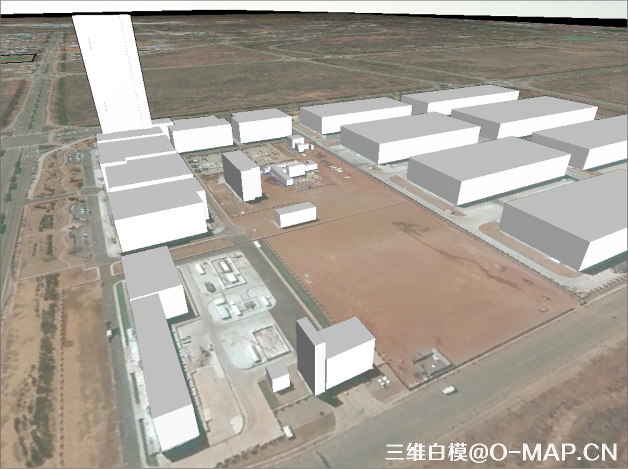 鄂尔多斯空港区建筑物白模