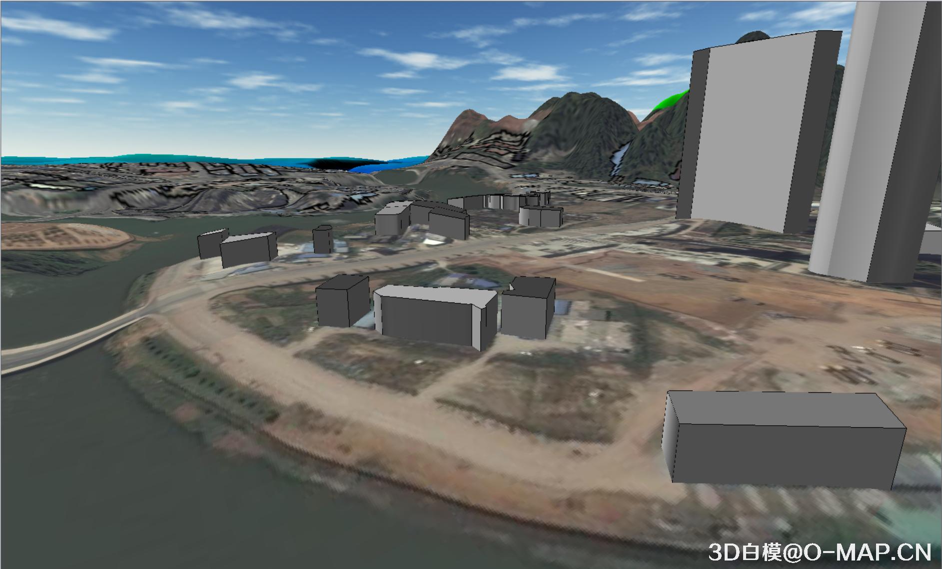 使用3D白模技术模拟广东怀集洪水水灾