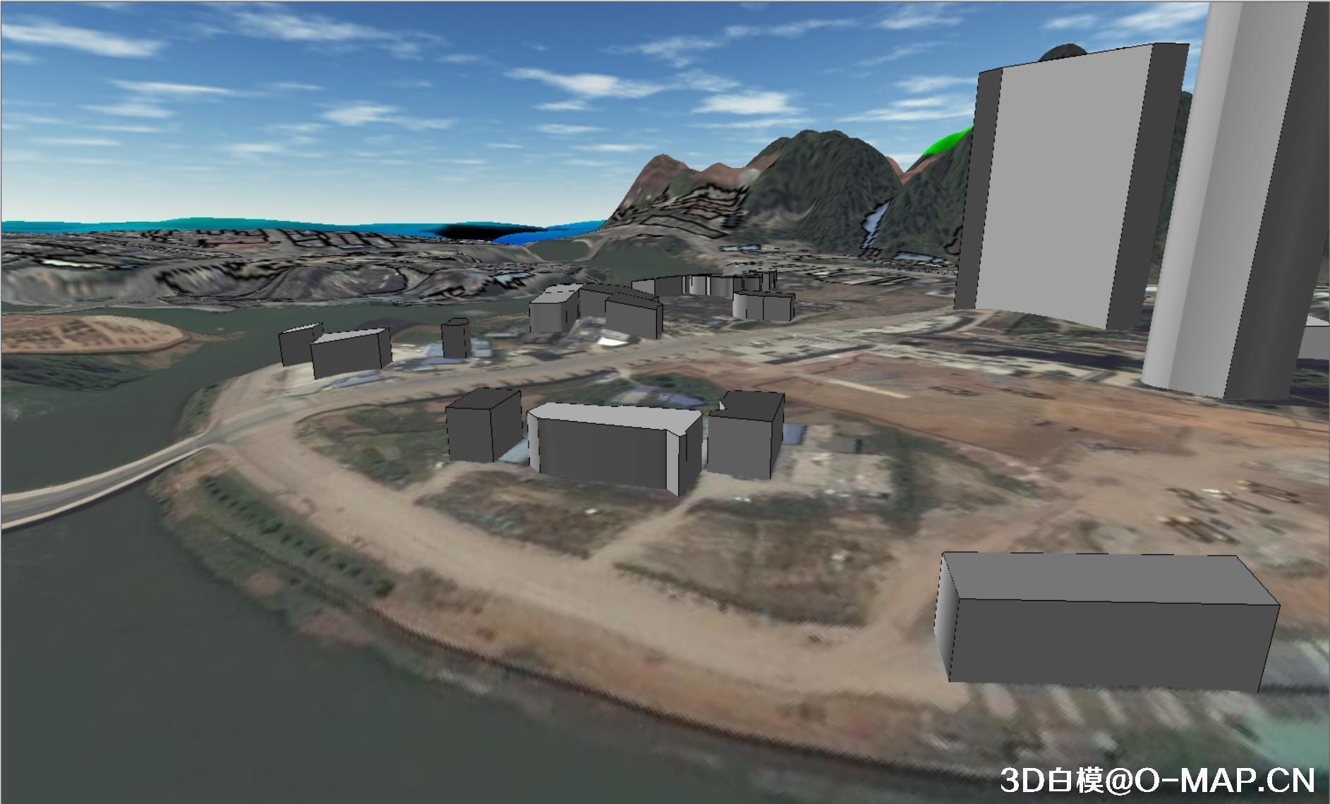 使用3D白模技术模拟广东怀集洪水水灾