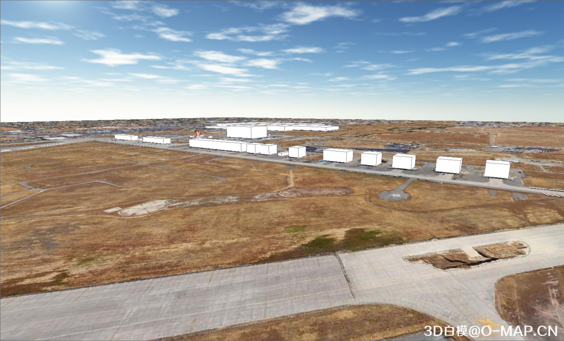 美国加州机场三维建筑物白模燃油储蓄罐白模