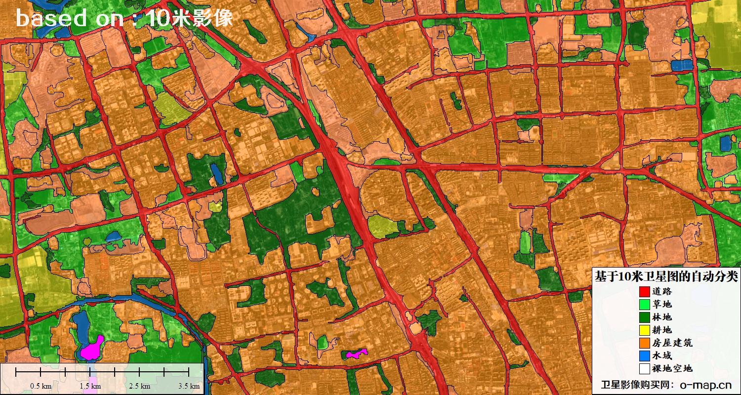 基于2023年最新北京市10米分辨率影像图的自动生成的土地利用分类图