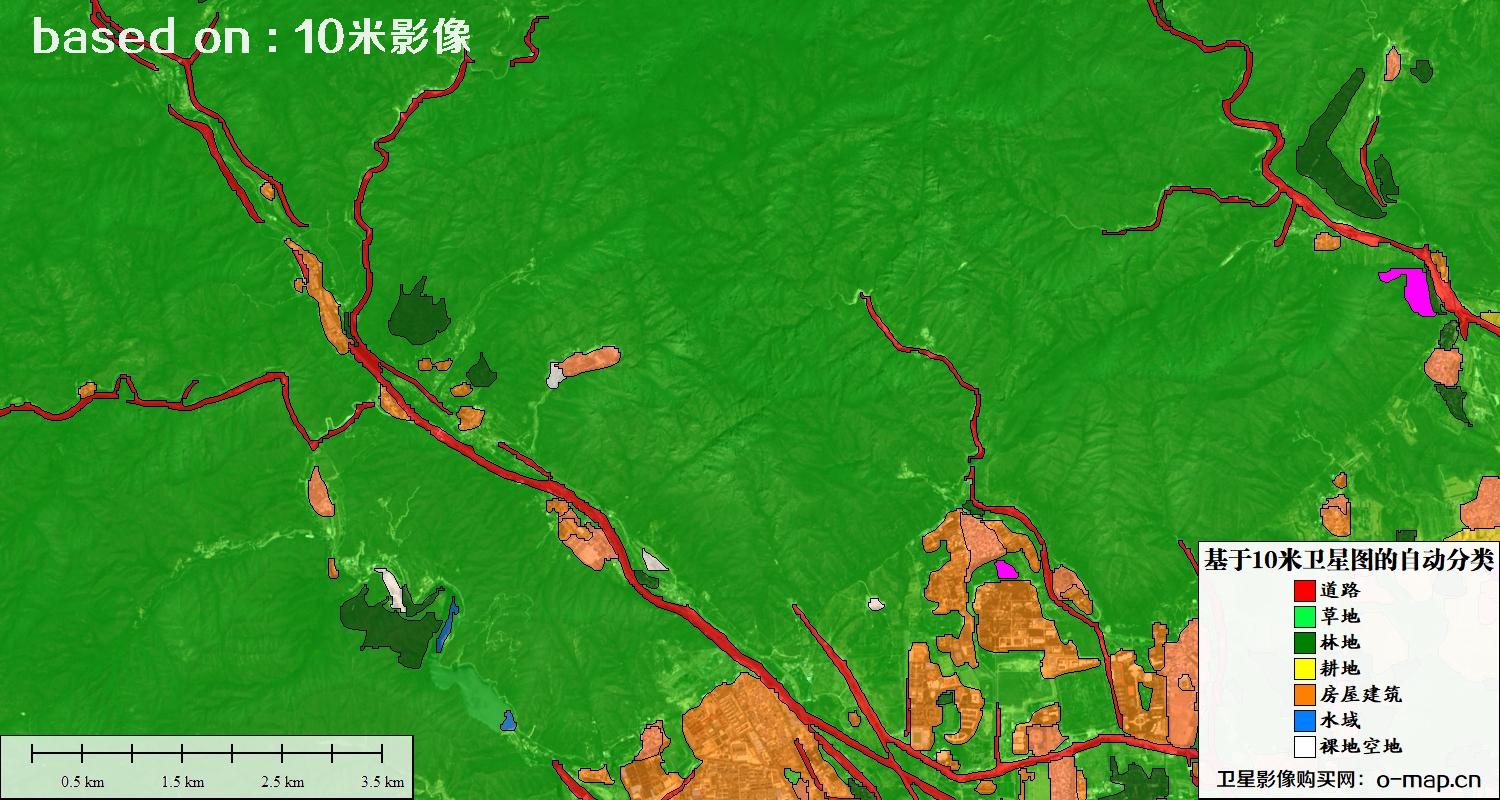 基于2023年最新北京市10米分辨率影像图的自动生成的土地利用分类图