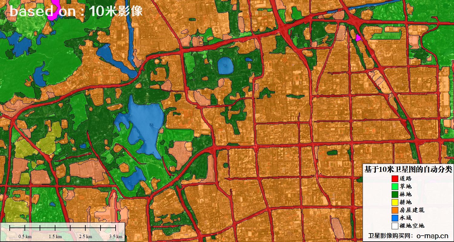 基于2023年最新北京市10米分辨率影像图的自动生成的土地利用分类图