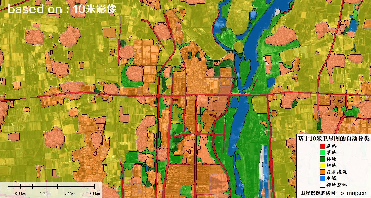 基于2023年最新北京市10米分辨率影像图的自动生成的土地利用分类图