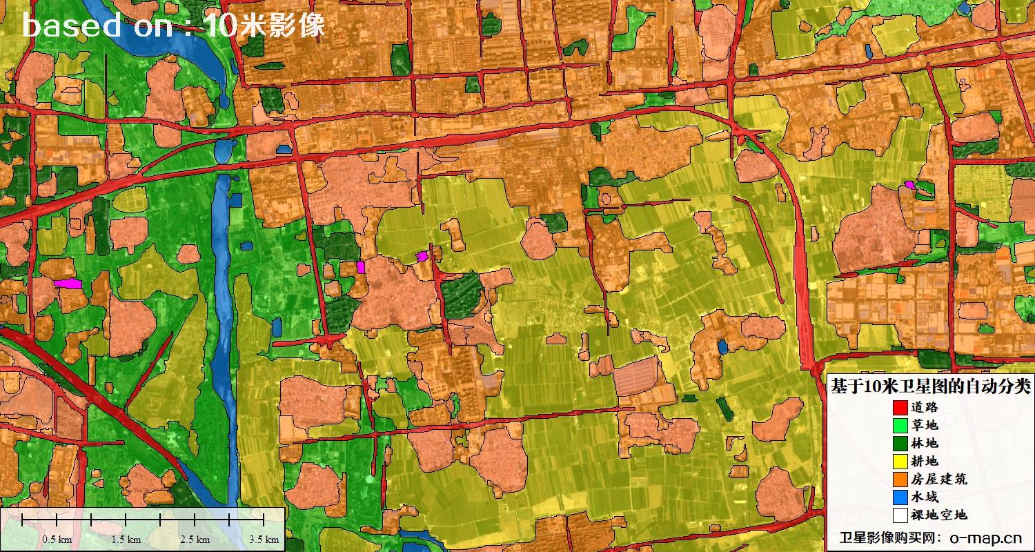 基于2023年最新北京市10米分辨率影像图的自动生成的土地利用分类图