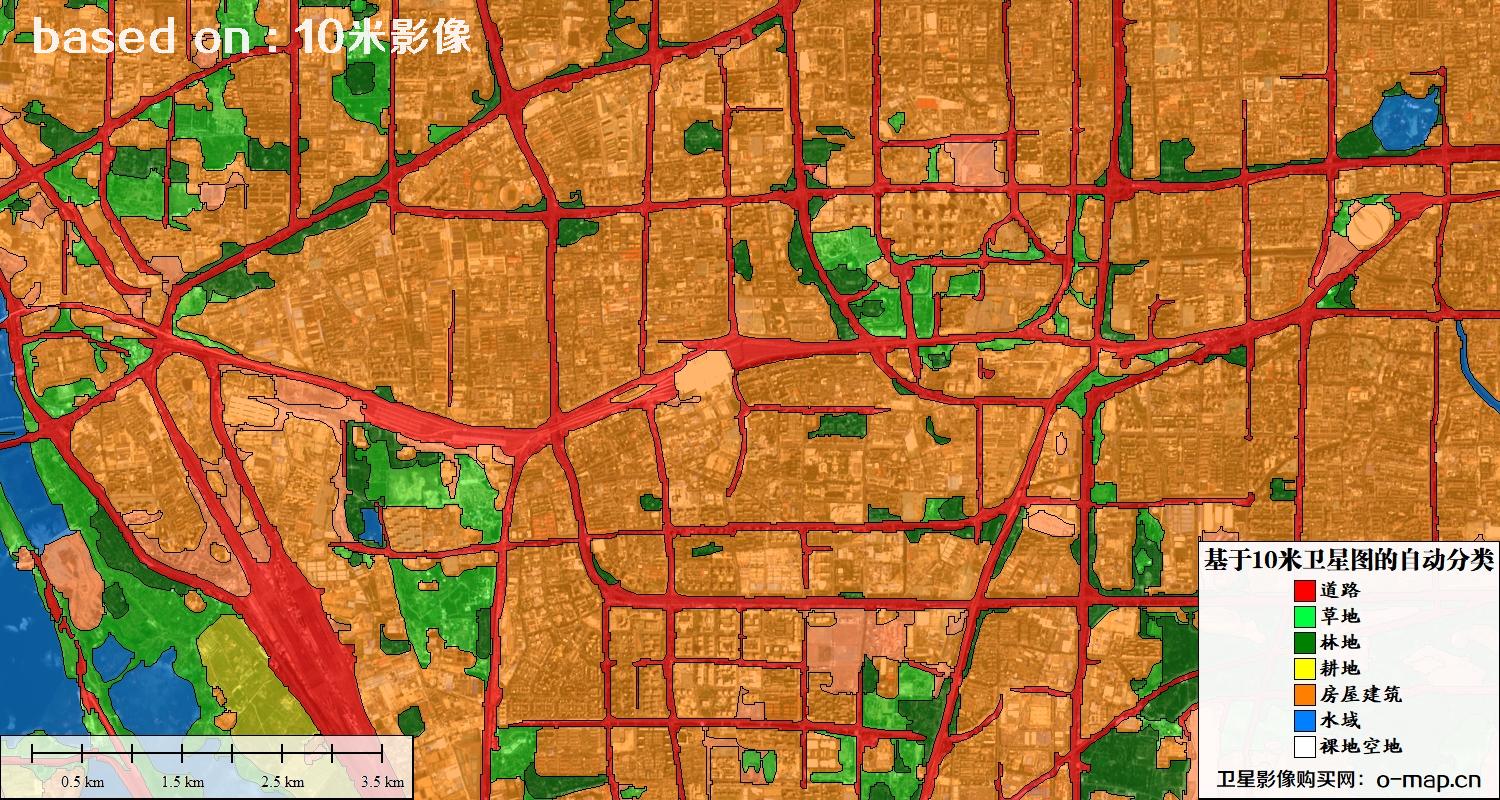 基于2023年最新北京市10米分辨率影像图的自动生成的土地利用分类图