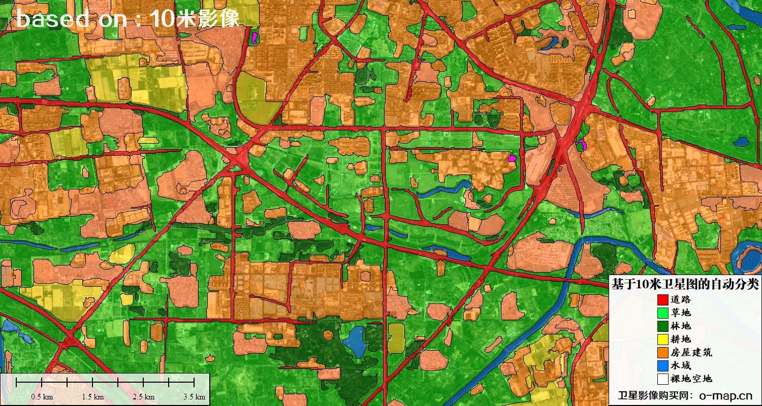 基于2023年最新北京市10米分辨率影像图的自动生成的土地利用分类图