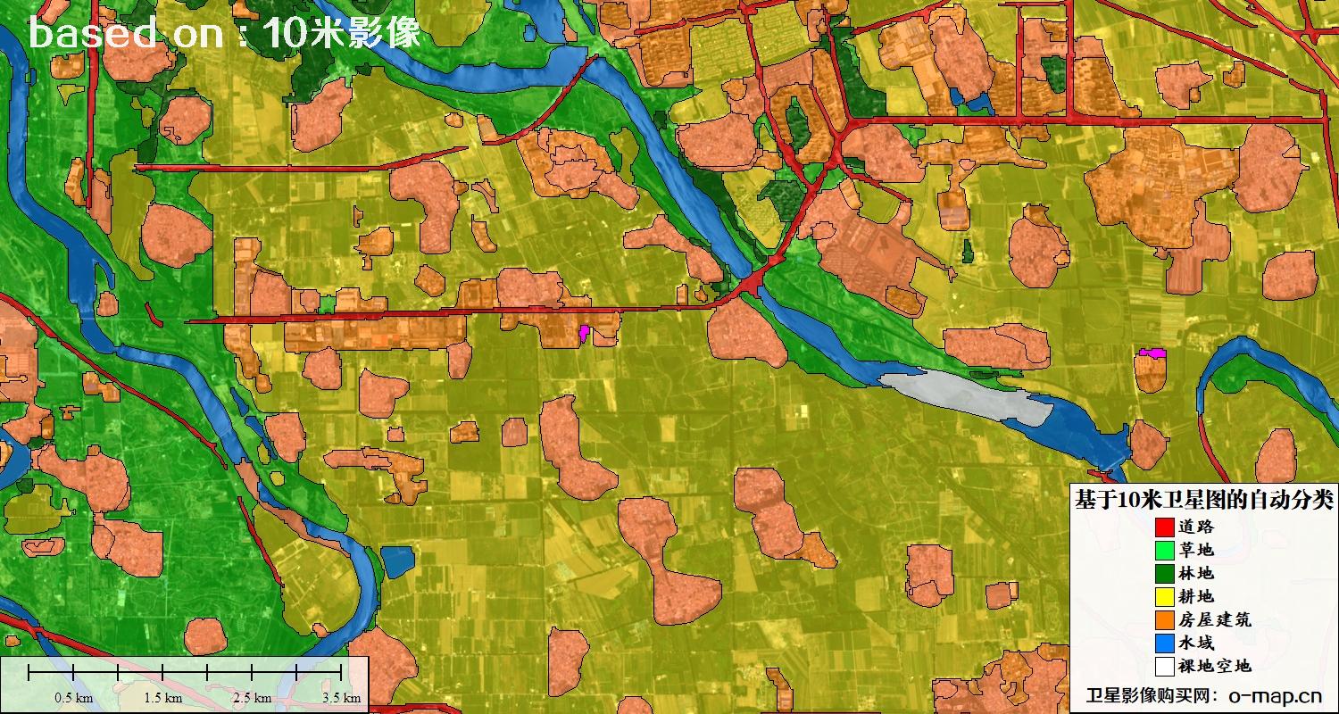 基于2023年最新北京市10米分辨率影像图的自动生成的土地利用分类图