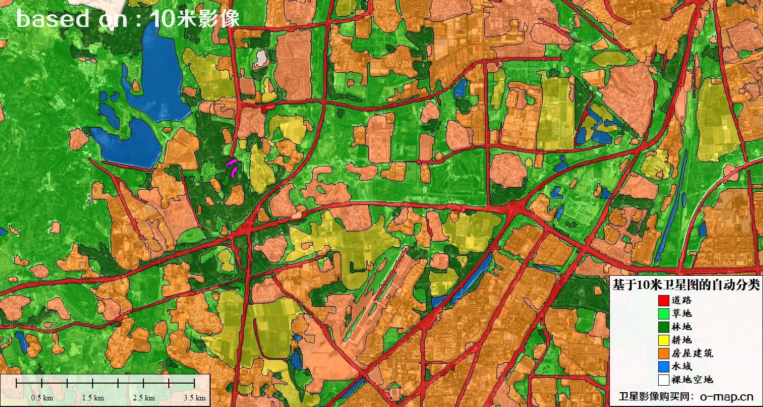 基于2023年最新北京市10米分辨率影像图的自动生成的土地利用分类图