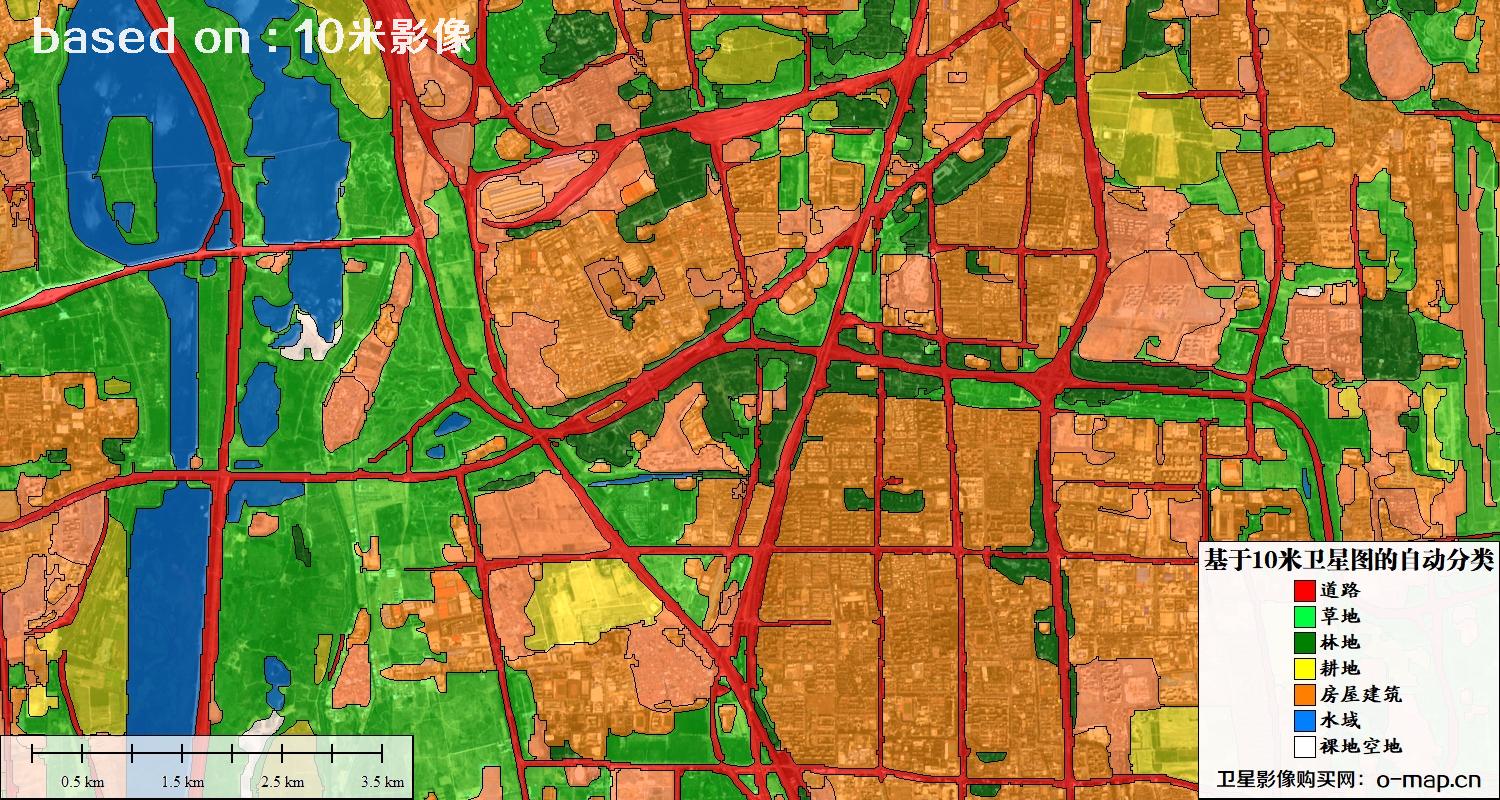 基于2023年最新北京市10米分辨率影像图的自动生成的土地利用分类图