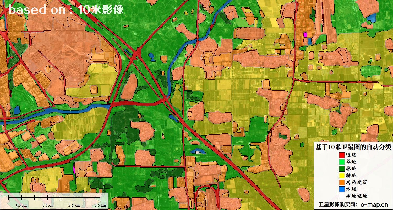 基于2023年最新北京市10米分辨率影像图的自动生成的土地利用分类图