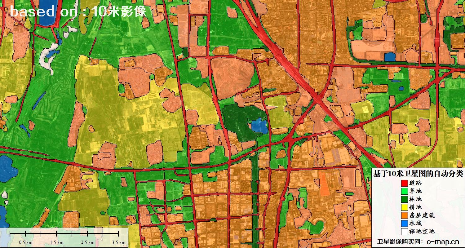 基于2023年最新北京市10米分辨率影像图的自动生成的土地利用分类图