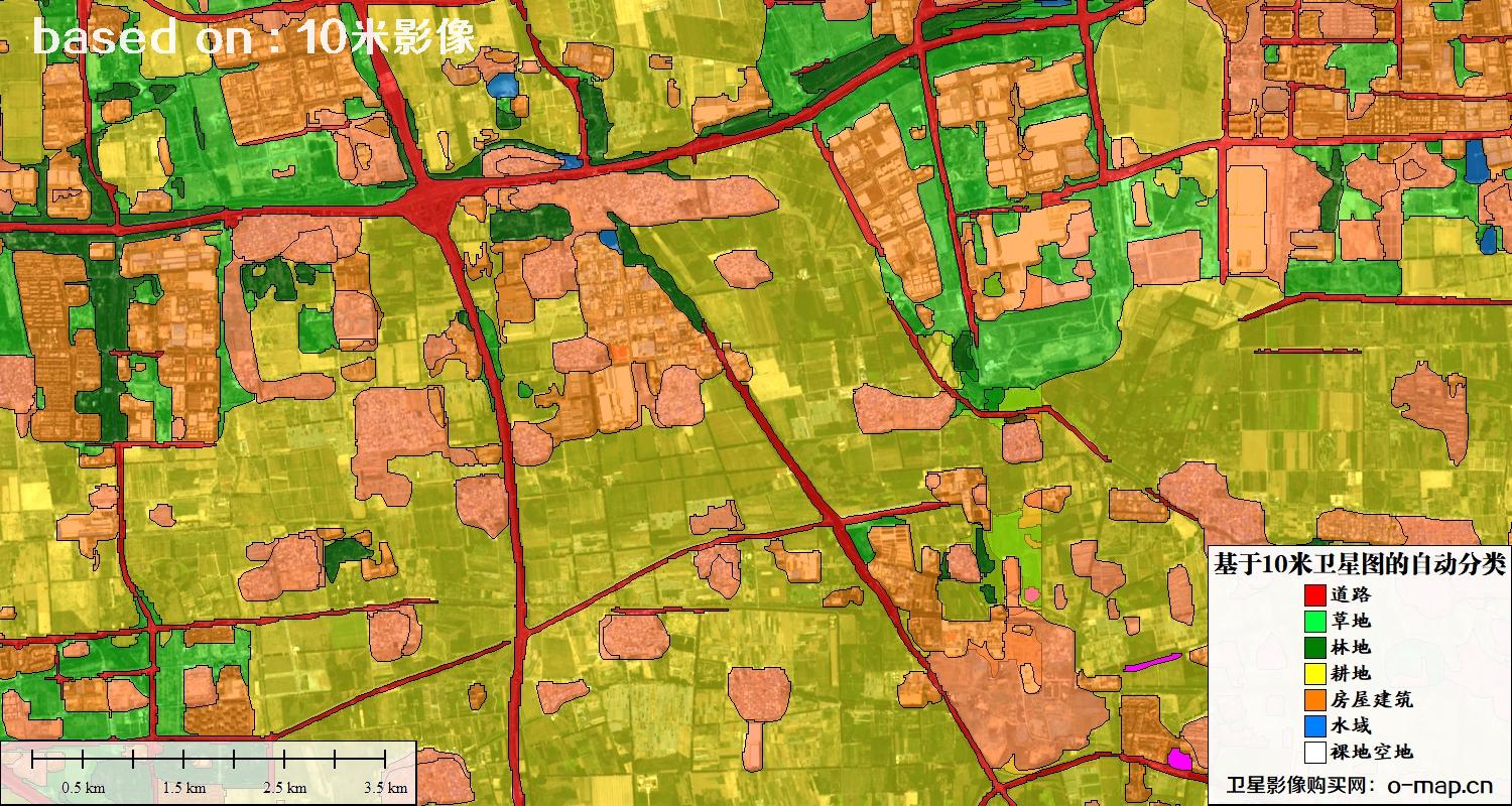 基于2023年最新北京市10米分辨率影像图的自动生成的土地利用分类图