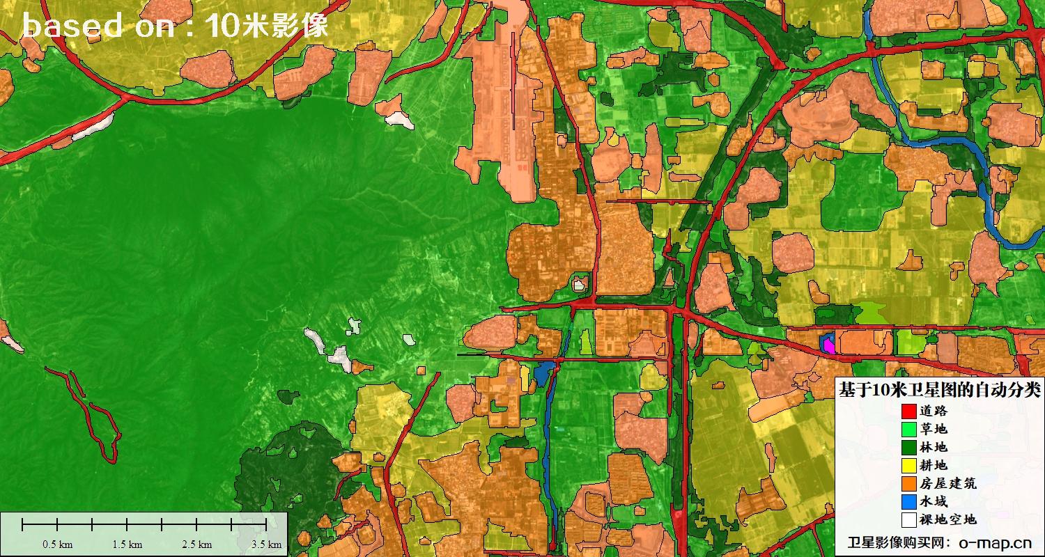 基于2023年最新北京市10米分辨率影像图的自动生成的土地利用分类图