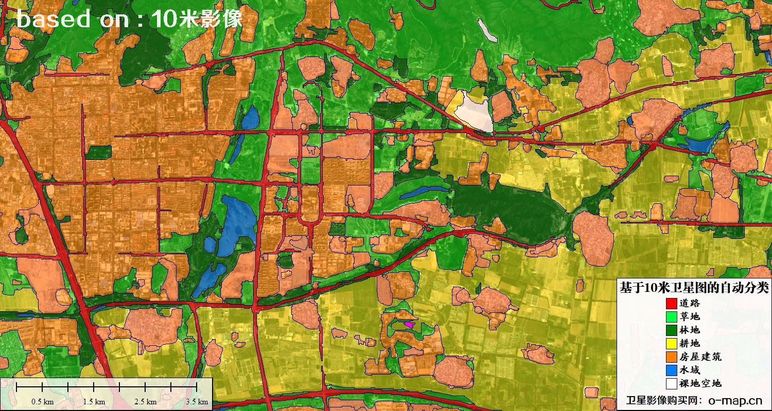 基于2023年最新北京市10米分辨率影像图的自动生成的土地利用分类图