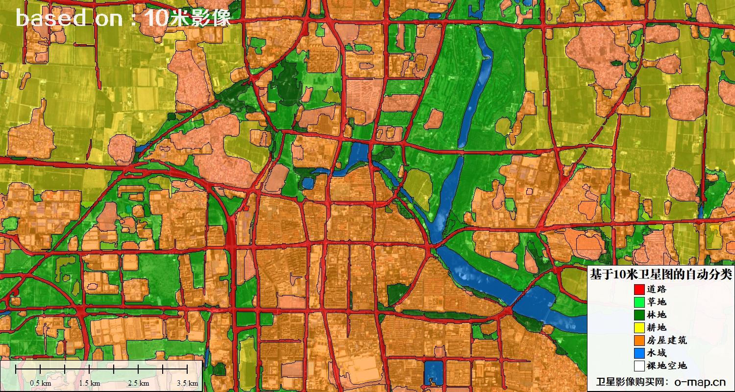 基于2023年最新北京市10米分辨率影像图的自动生成的土地利用分类图