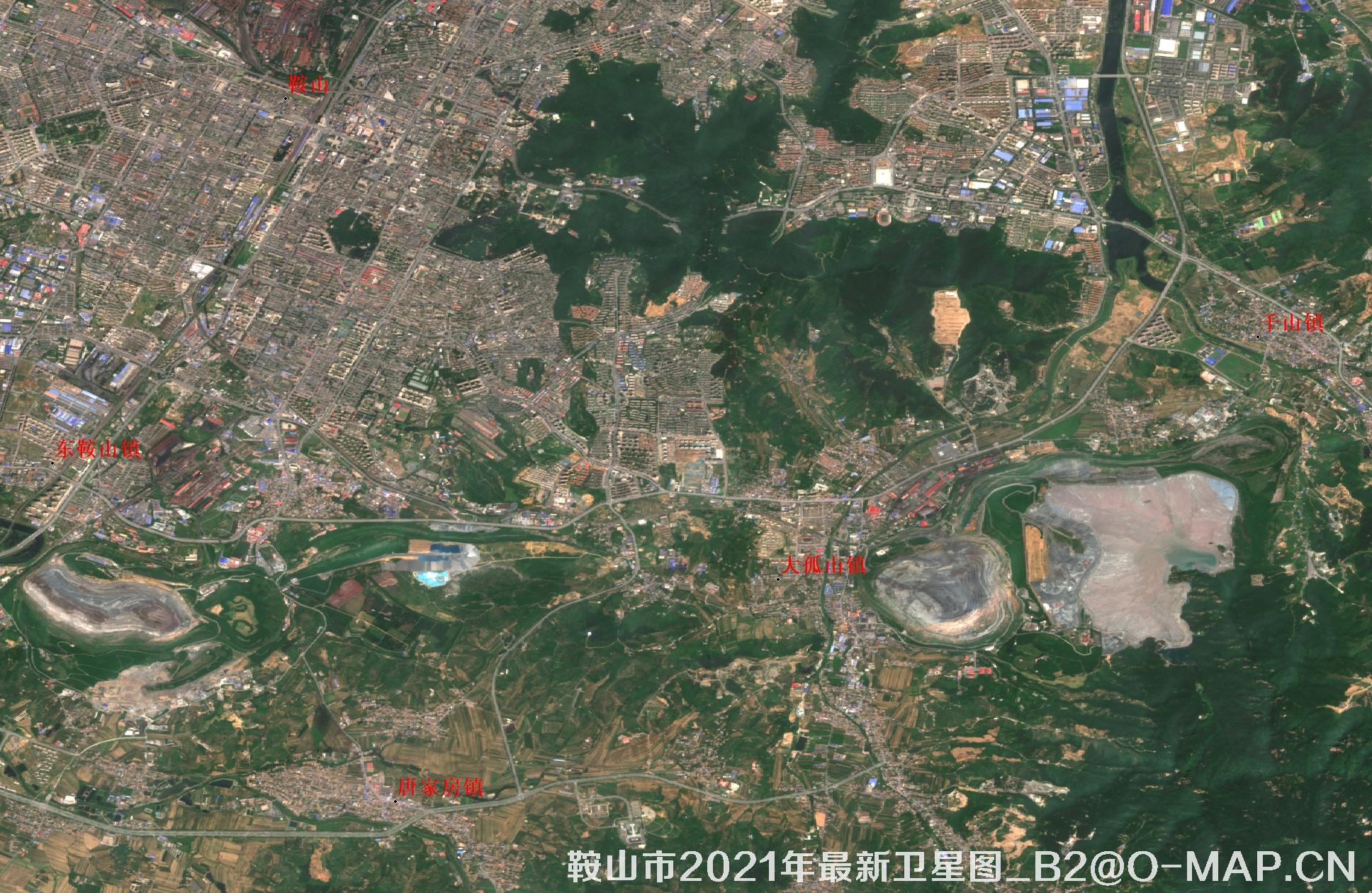 卫星影像地图更新辽宁省2021卫星图鞍山市2021卫星图营口市2021卫星图