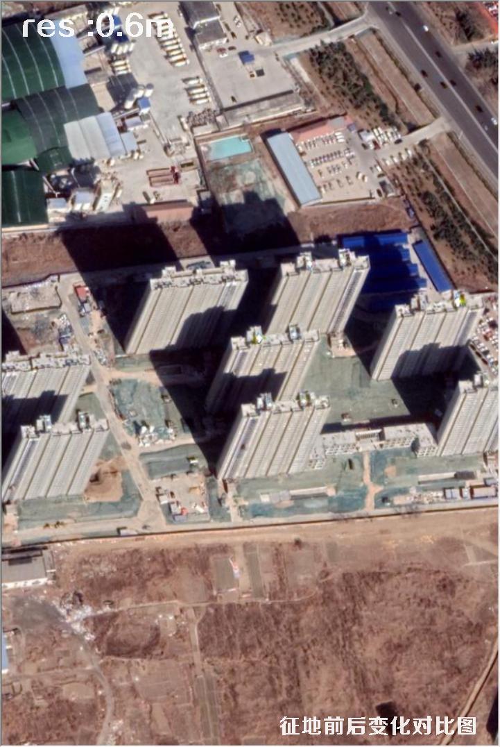 滨州市房屋拆迁前后卫星影像变化对比图