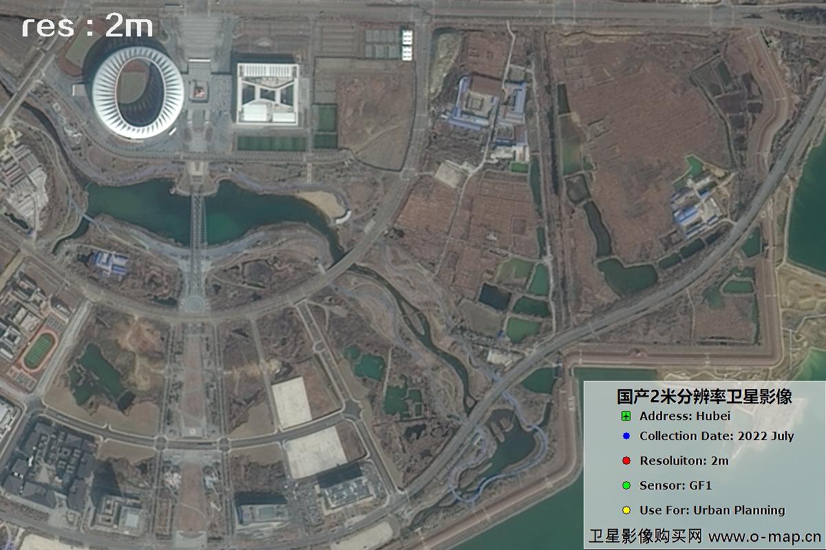 国产2米分辨率GF1卫星2022年拍摄的黄石市及大冶市周边影像图