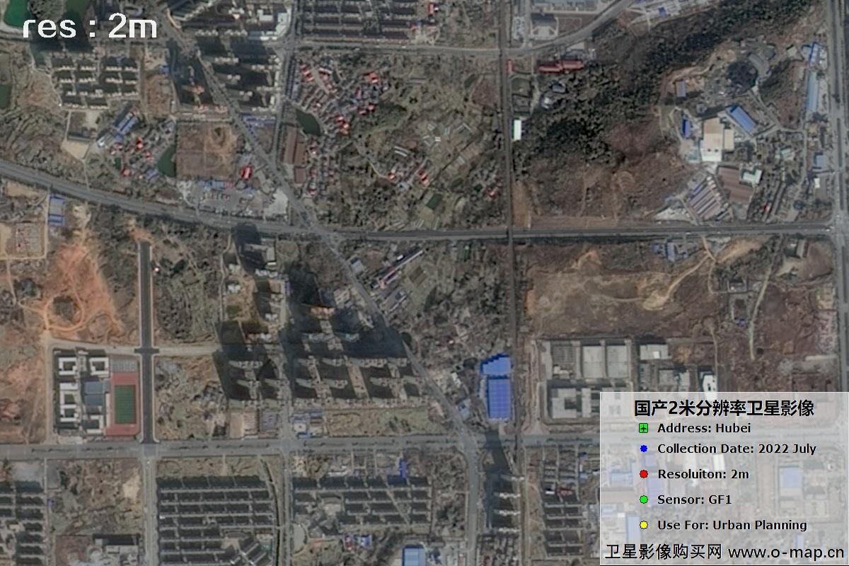 国产2米分辨率GF1卫星2022年拍摄的黄石市及大冶市周边影像图