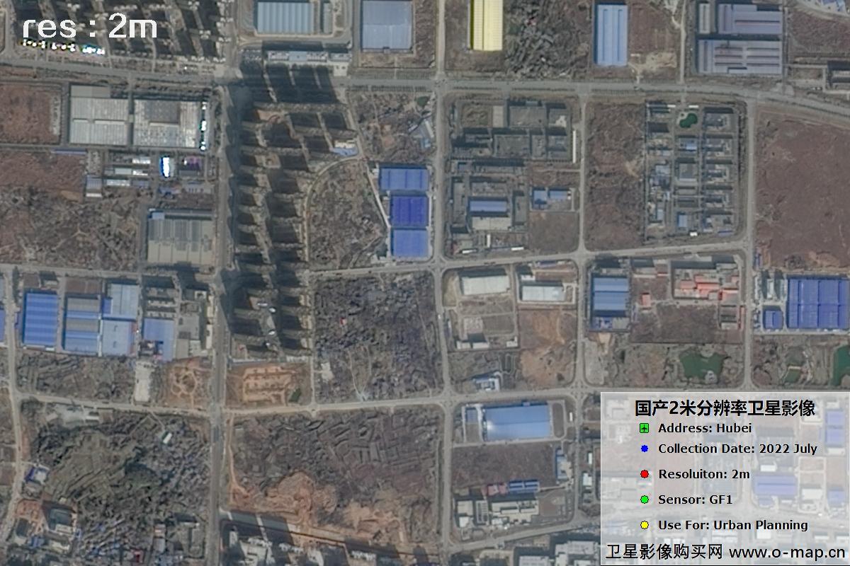 国产2米分辨率GF1卫星2022年拍摄的黄石市及大冶市周边影像图