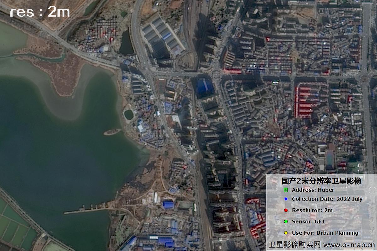 国产2米分辨率GF1卫星2022年拍摄的黄石市及大冶市周边影像图