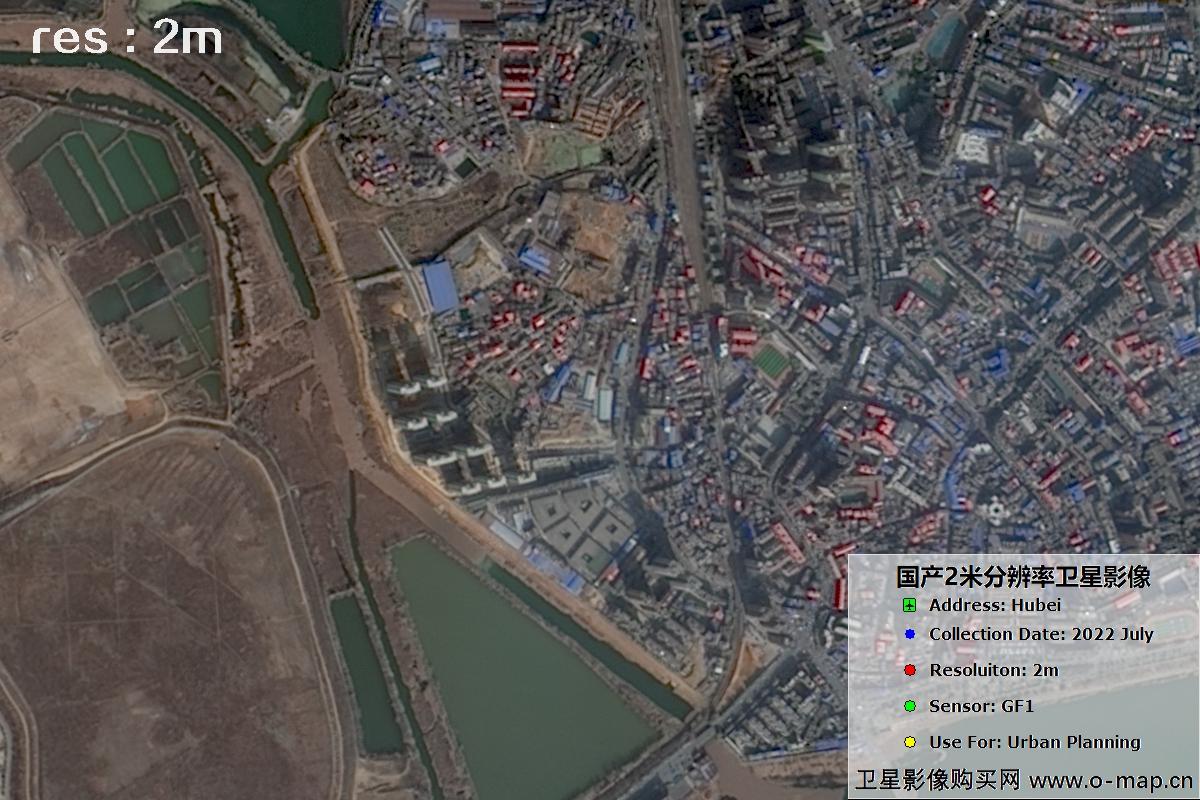 国产2米分辨率GF1卫星2022年拍摄的黄石市及大冶市周边影像图