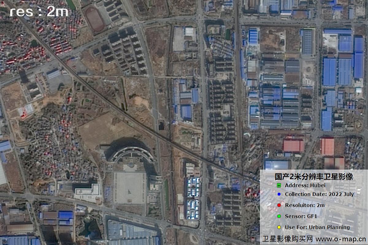 国产2米分辨率GF1卫星2022年拍摄的黄石市及大冶市周边影像图