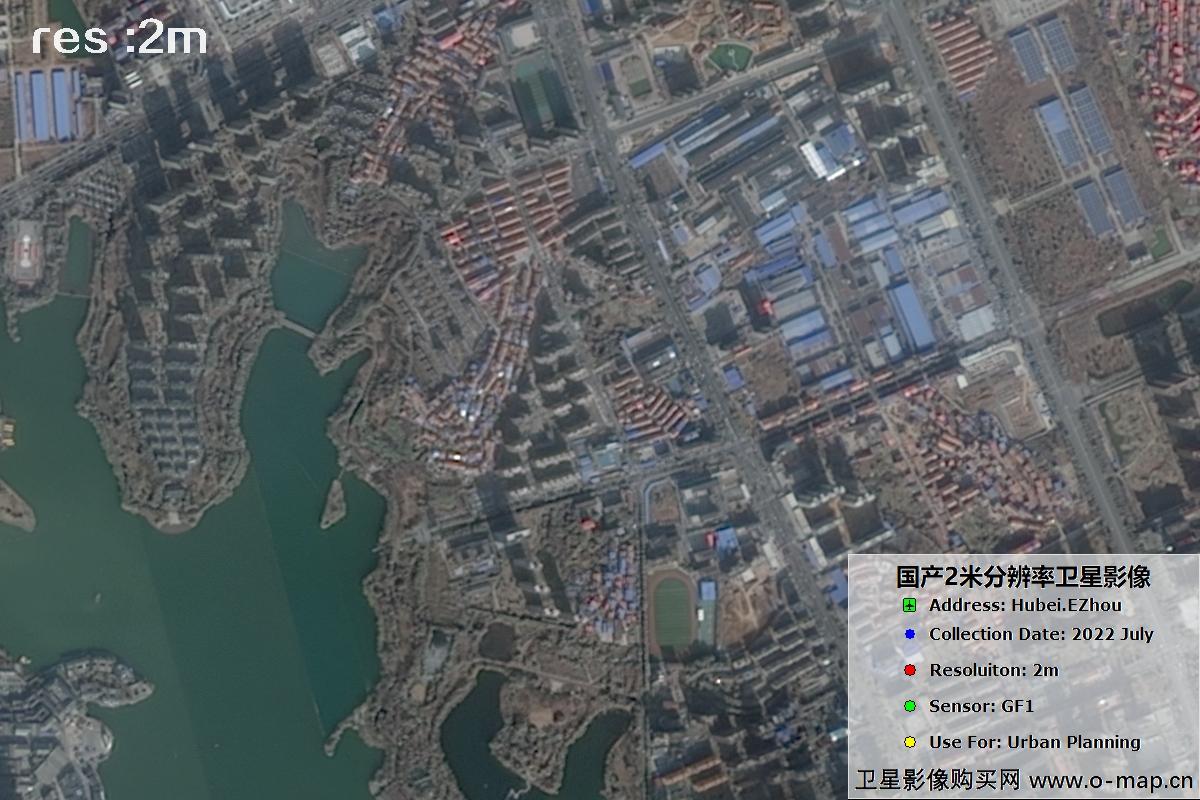 2米GF1卫星2022年拍摄的鄂州市黄冈市及花湖机场卫星图像