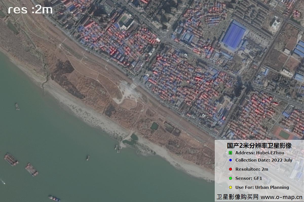2米GF1卫星2022年拍摄的鄂州市黄冈市及花湖机场卫星图像