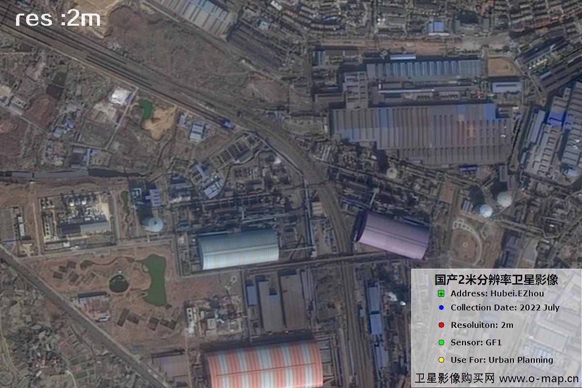 2米GF1卫星2022年拍摄的鄂州市黄冈市及花湖机场卫星图像