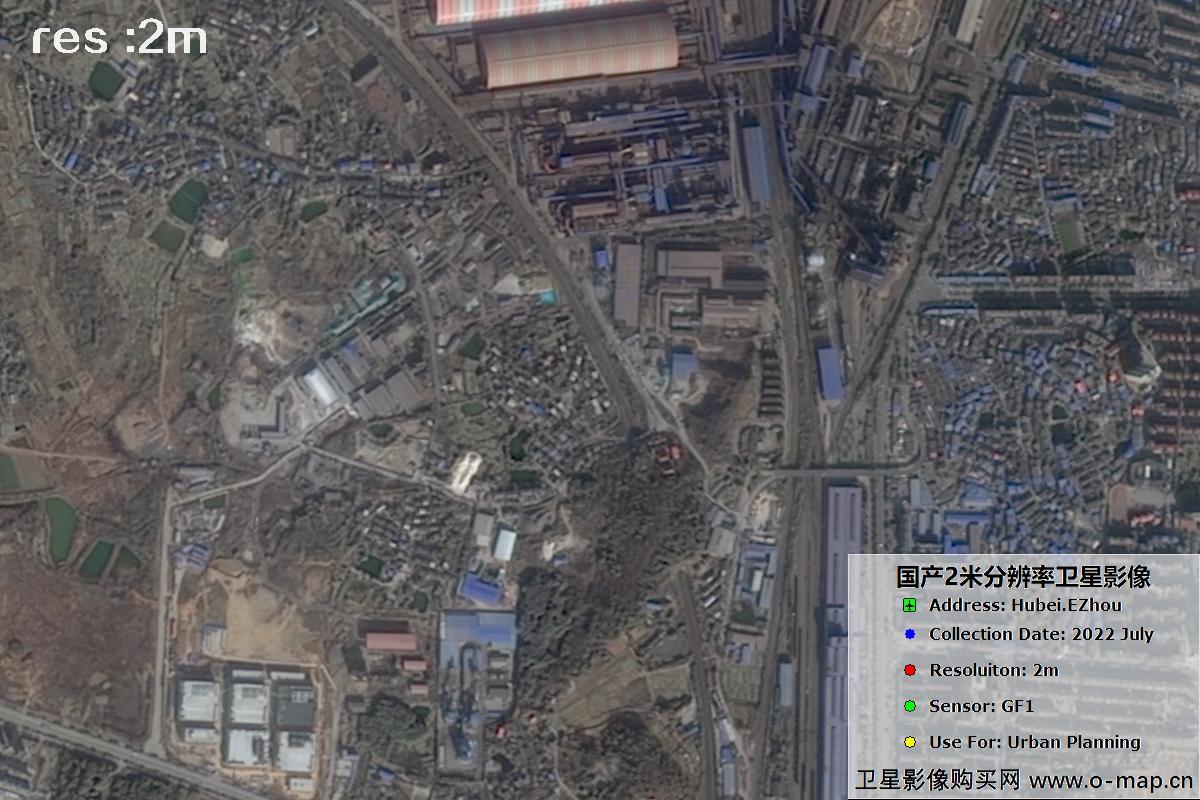 2米GF1卫星2022年拍摄的鄂州市黄冈市及花湖机场卫星图像
