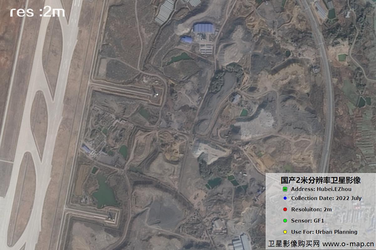 2米GF1卫星2022年拍摄的鄂州市黄冈市及花湖机场卫星图像