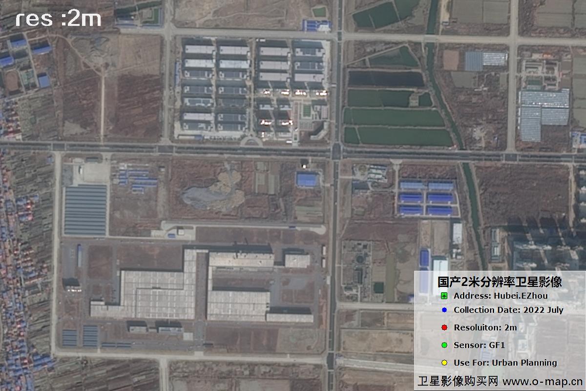 2米GF1卫星2022年拍摄的鄂州市黄冈市及花湖机场卫星图像