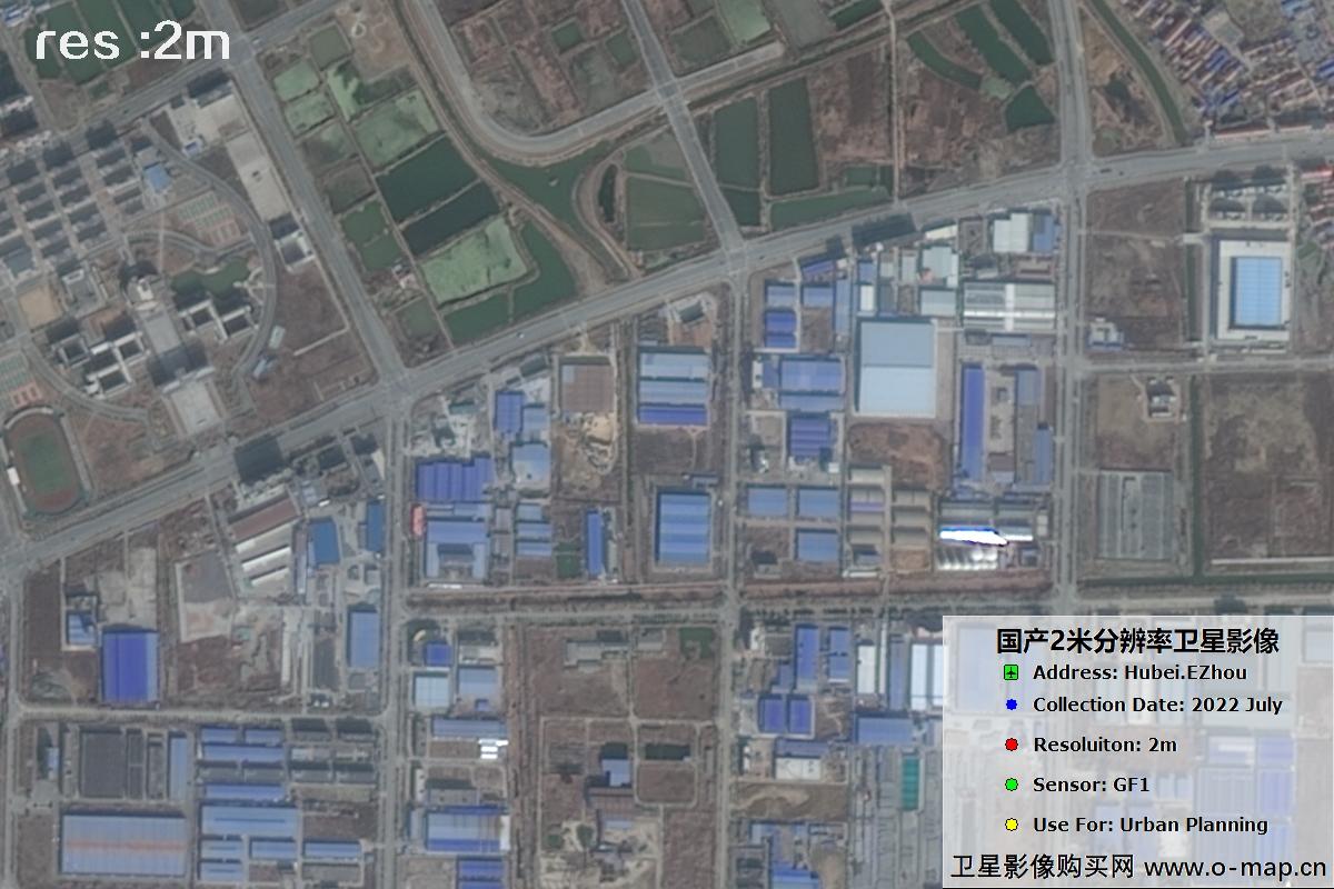 2米GF1卫星2022年拍摄的鄂州市黄冈市及花湖机场卫星图像