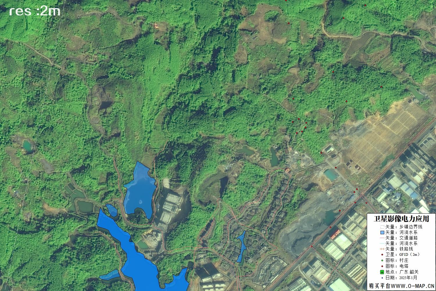 2米分辨率GF1D卫星2025年韶关市卫星图像