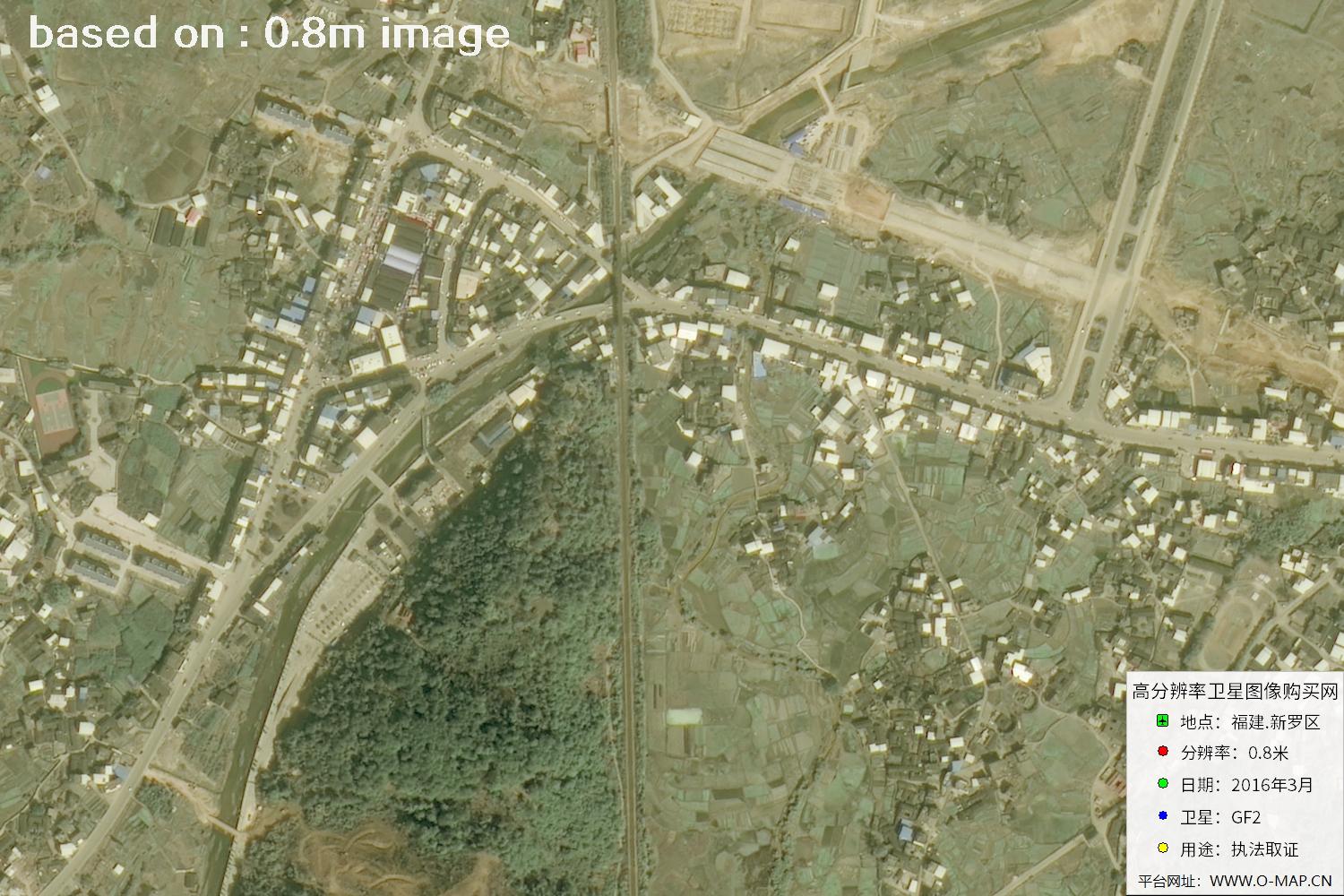 福建新罗区0.8米高分二号卫星图像