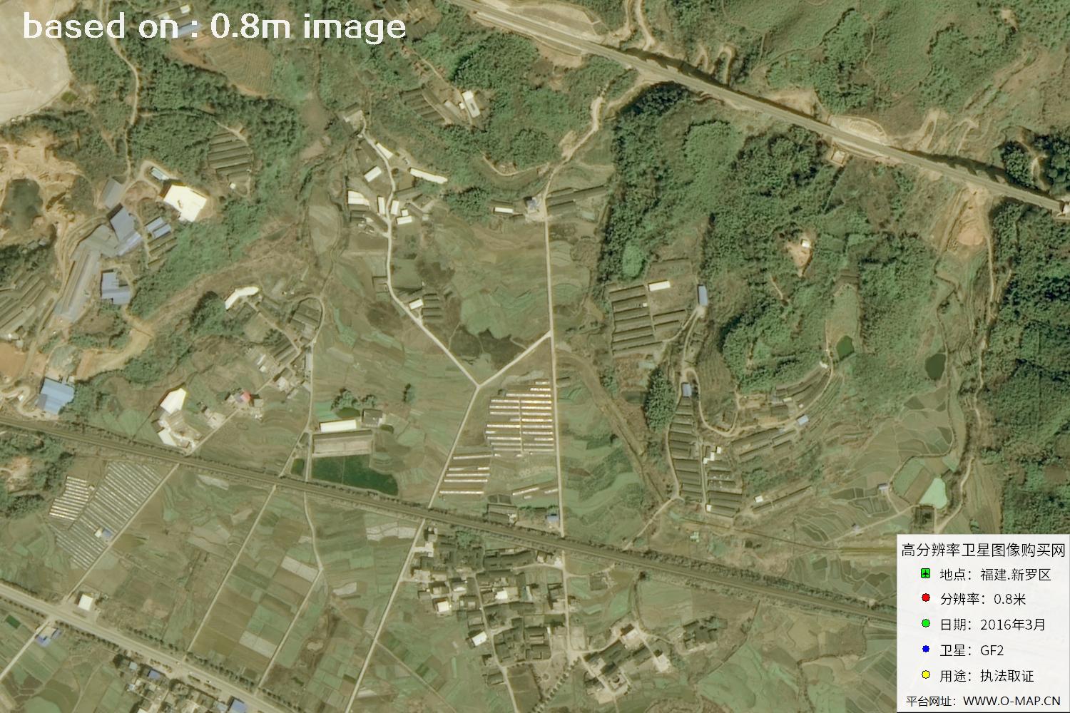 福建新罗区0.8米高分二号卫星图像