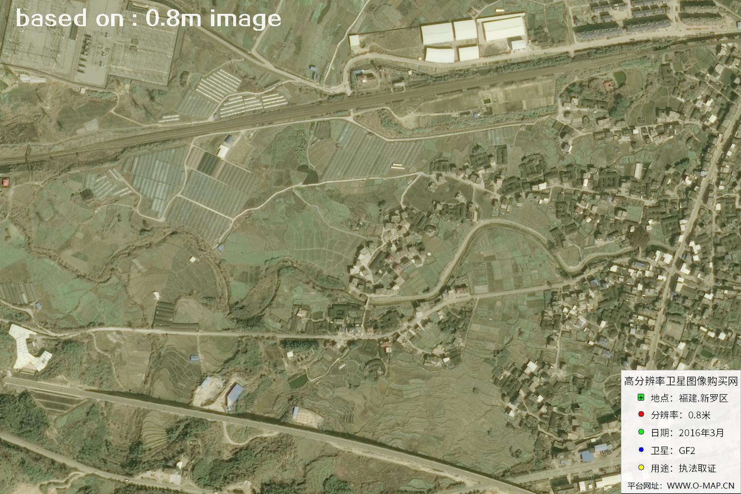 福建新罗区0.8米高分二号卫星图像