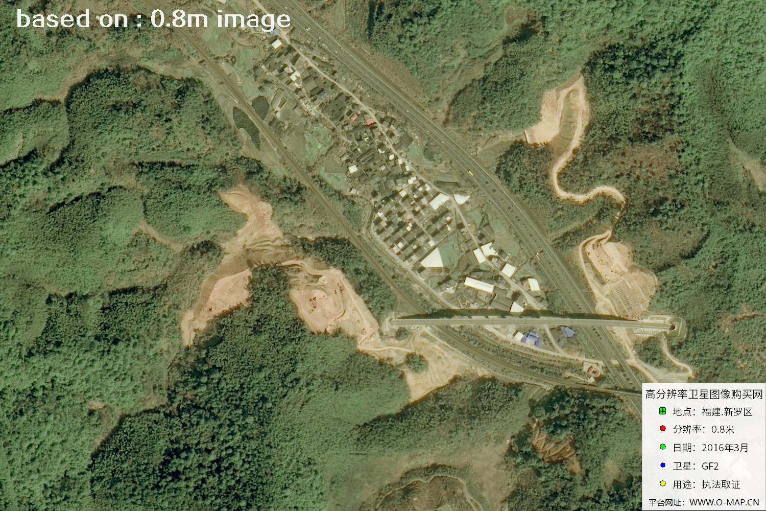 福建新罗区0.8米高分二号卫星图像