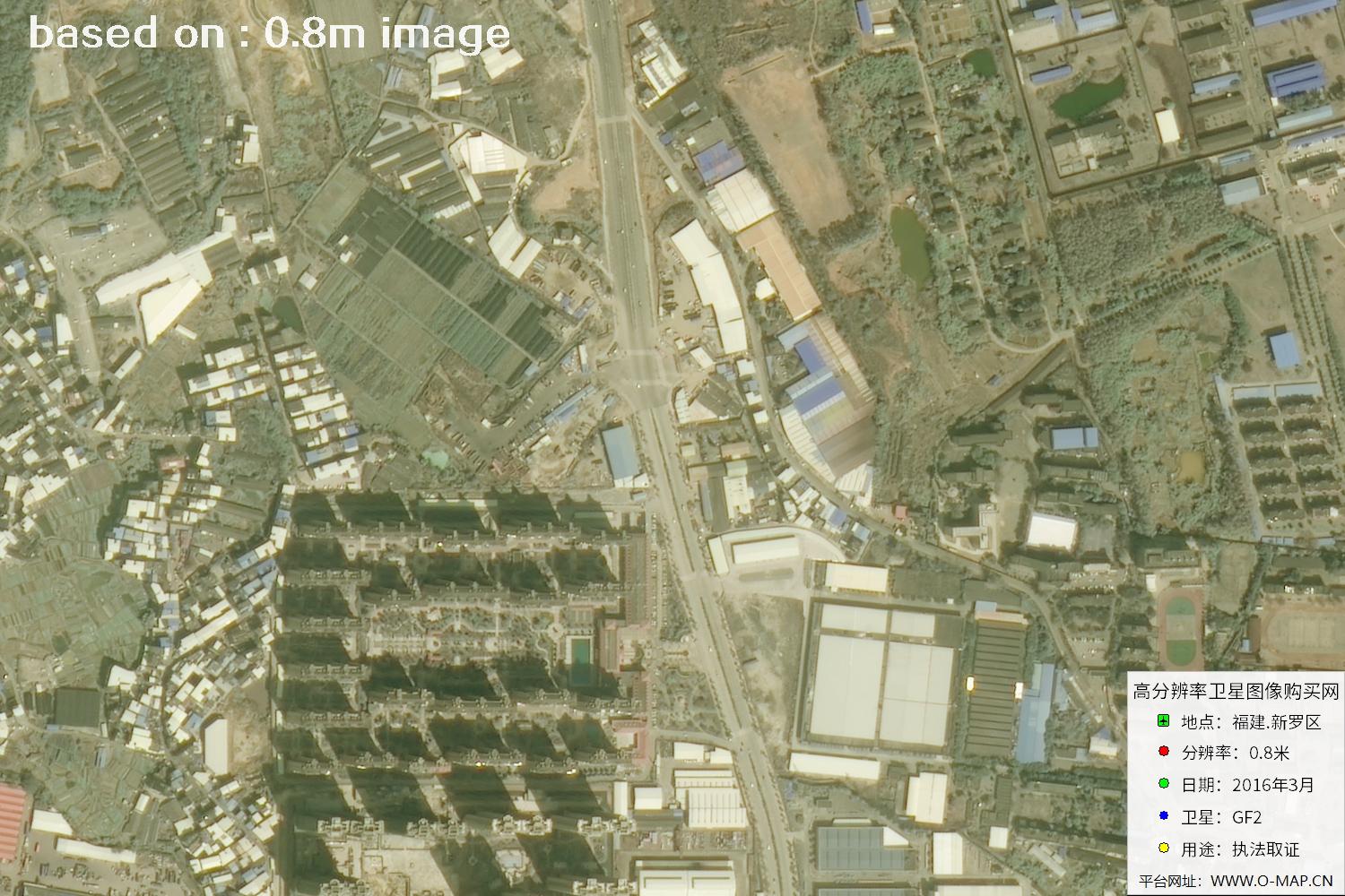 福建新罗区0.8米高分二号卫星图像