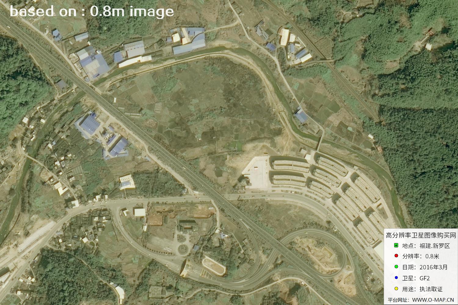 福建新罗区0.8米高分二号卫星图像