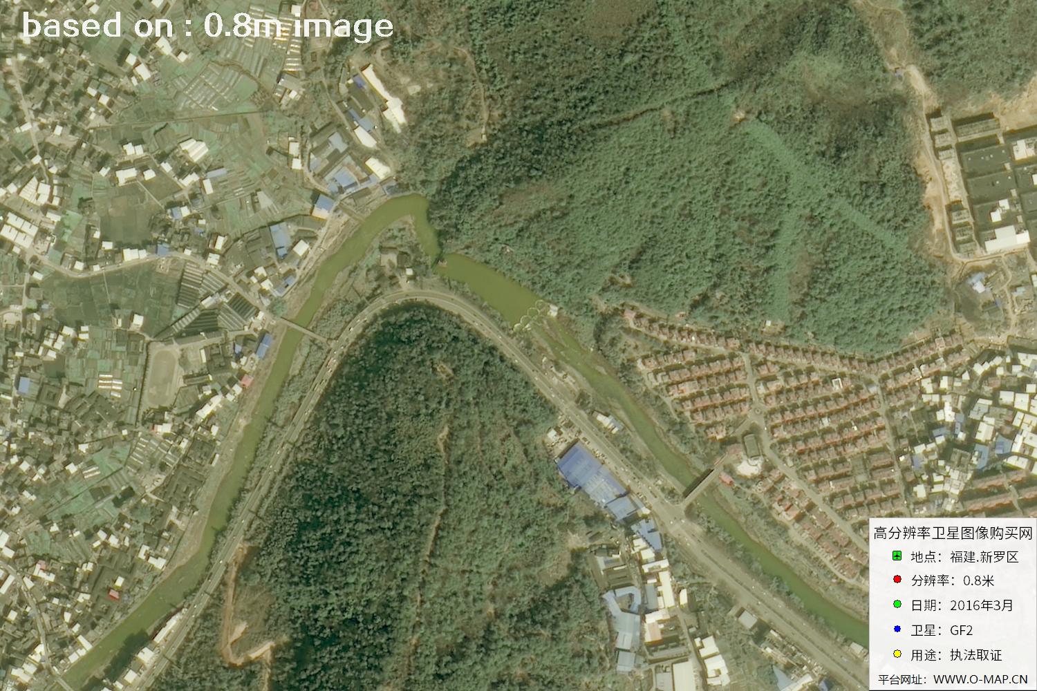 福建新罗区0.8米高分二号卫星图像
