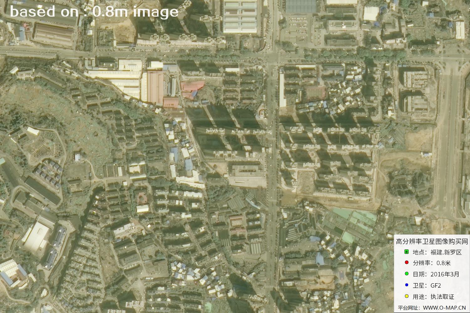 福建新罗区0.8米高分二号卫星图像