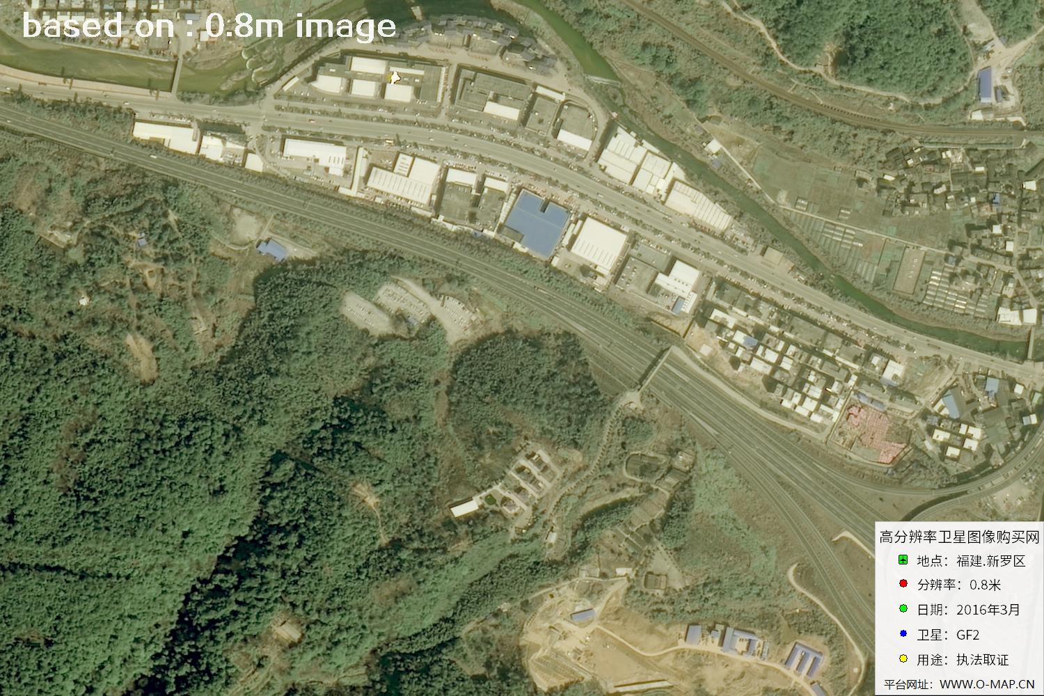 福建新罗区0.8米高分二号卫星图像