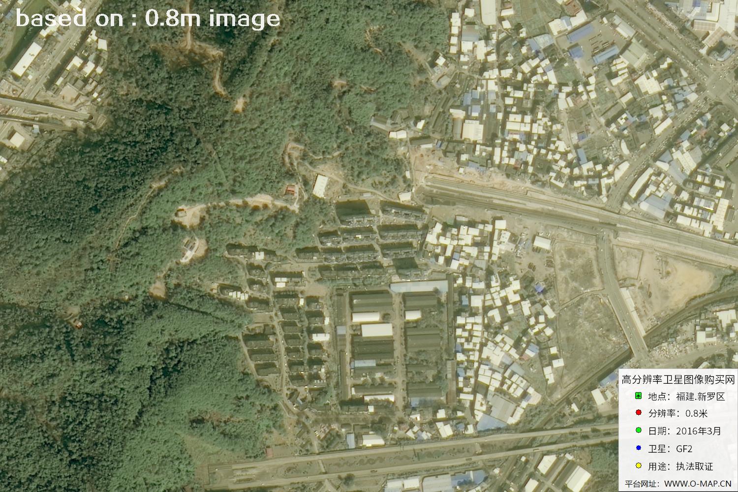 福建新罗区0.8米高分二号卫星图像